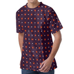 Halloween Plus And Cross Pattern Print Men's Velvet T-Shirt