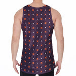 Halloween Plus And Cross Pattern Print Men's Velvet Tank Top