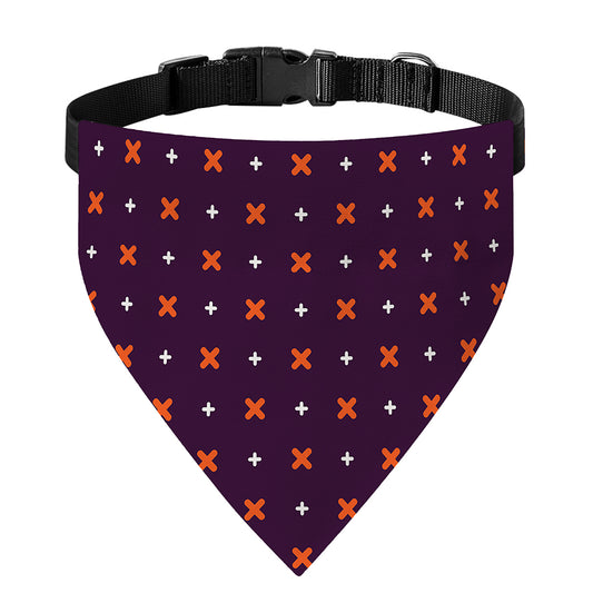 Halloween Plus And Cross Pattern Print Over The Collar Dog Bandana