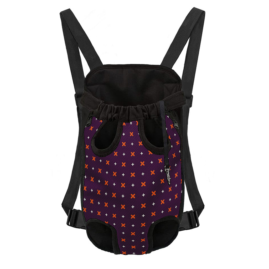 Halloween Plus And Cross Pattern Print Pet Carrier Backpack