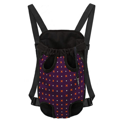 Halloween Plus And Cross Pattern Print Pet Carrier Backpack