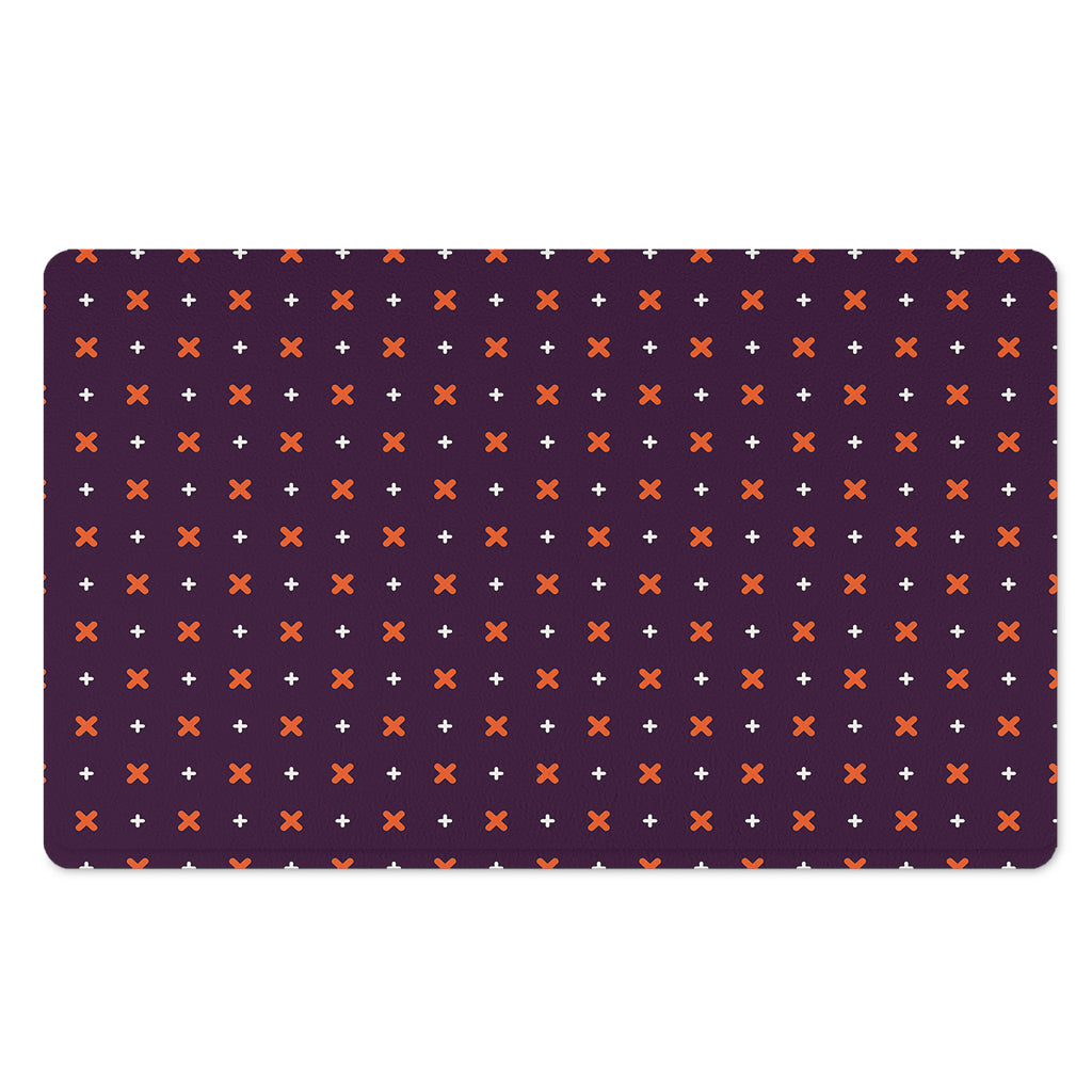Halloween Plus And Cross Pattern Print Polyester Doormat