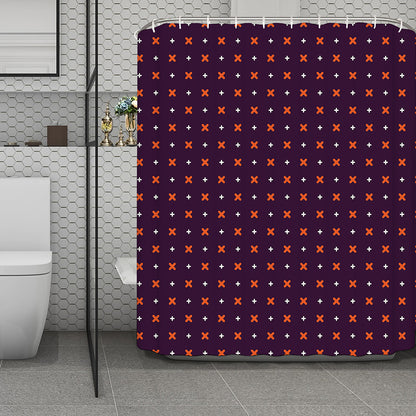 Halloween Plus And Cross Pattern Print Polyester Shower Curtain