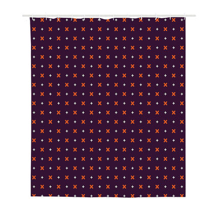 Halloween Plus And Cross Pattern Print Polyester Shower Curtain