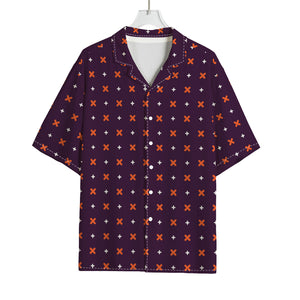 Halloween Plus And Cross Pattern Print Rayon Hawaiian Shirt