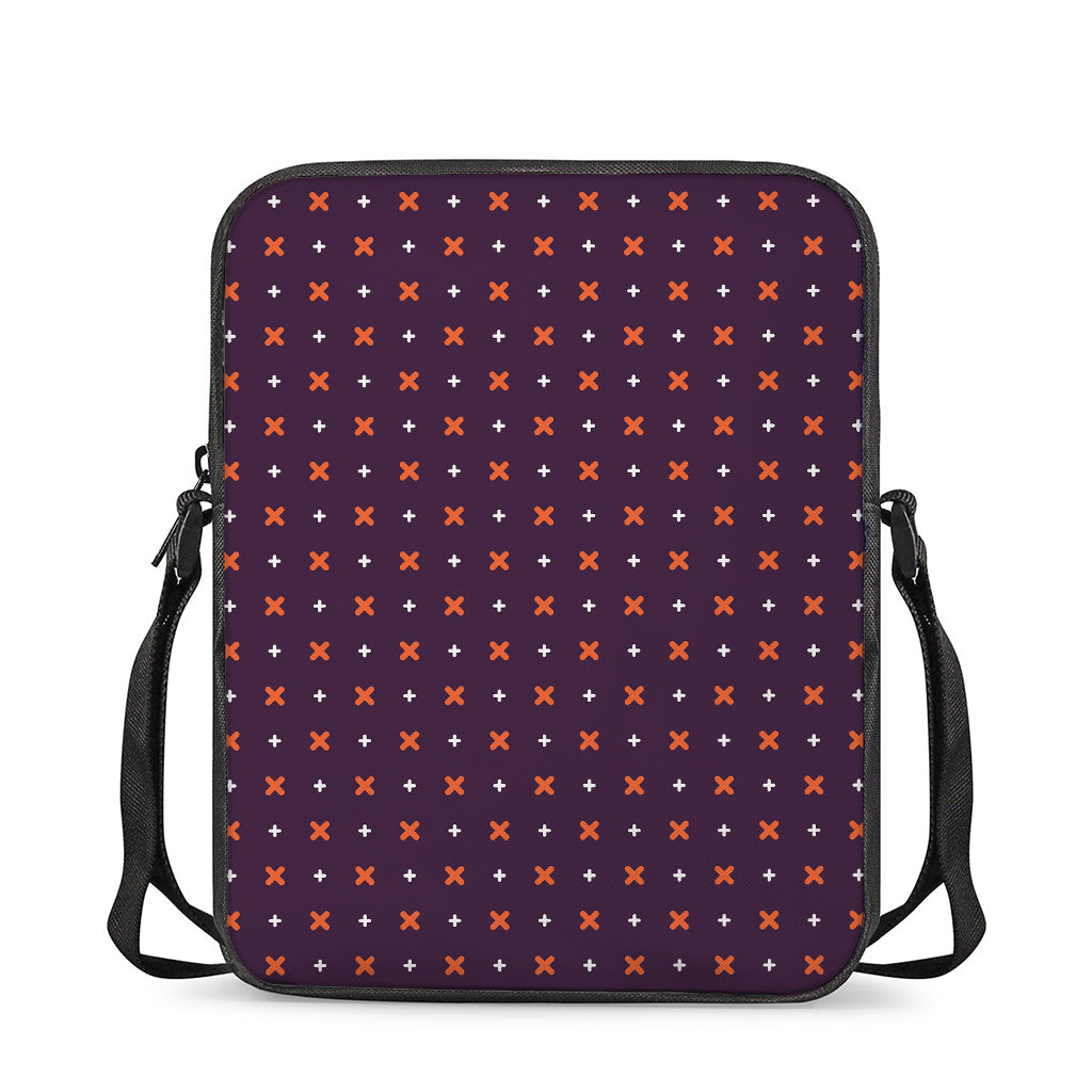 Halloween Plus And Cross Pattern Print Rectangular Crossbody Bag