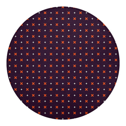 Halloween Plus And Cross Pattern Print Round Blanket