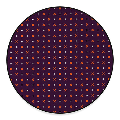 Halloween Plus And Cross Pattern Print Round Floor Mat