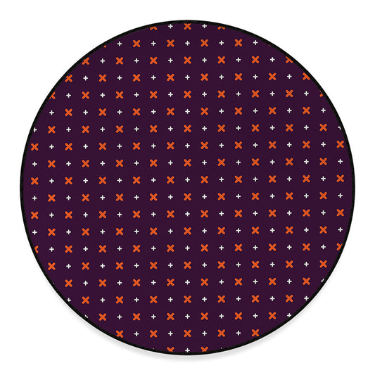 Halloween Plus And Cross Pattern Print Round Floor Mat