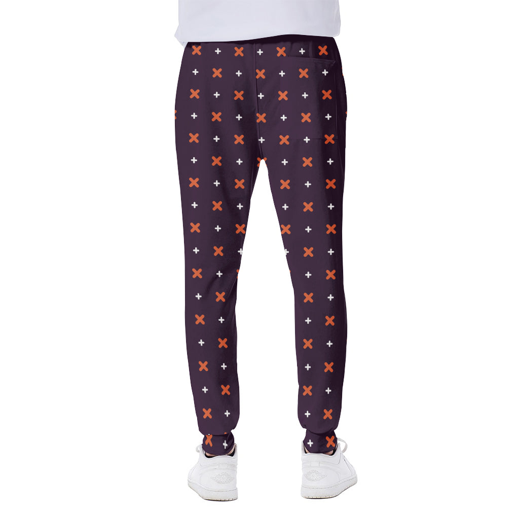 Halloween Plus And Cross Pattern Print Scuba Joggers