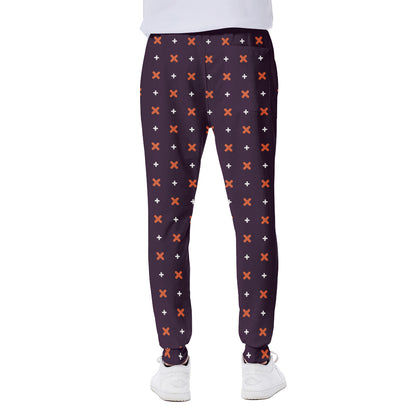 Halloween Plus And Cross Pattern Print Scuba Joggers