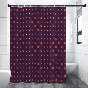 Halloween Plus And Cross Pattern Print Shower Curtain