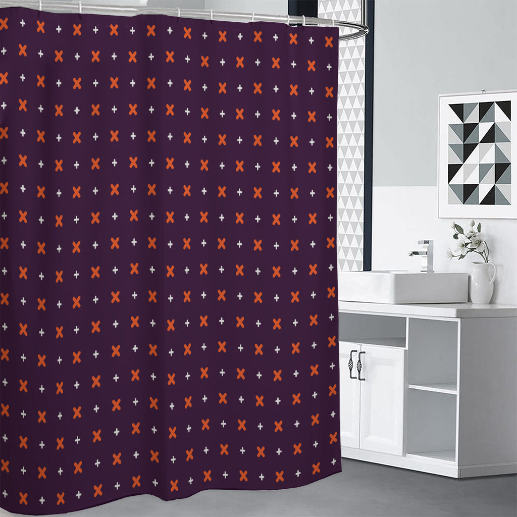 Halloween Plus And Cross Pattern Print Shower Curtain