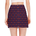 Halloween Plus And Cross Pattern Print Side Slit Mini Skirt