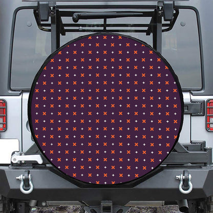Halloween Plus And Cross Pattern Print Tire Cover