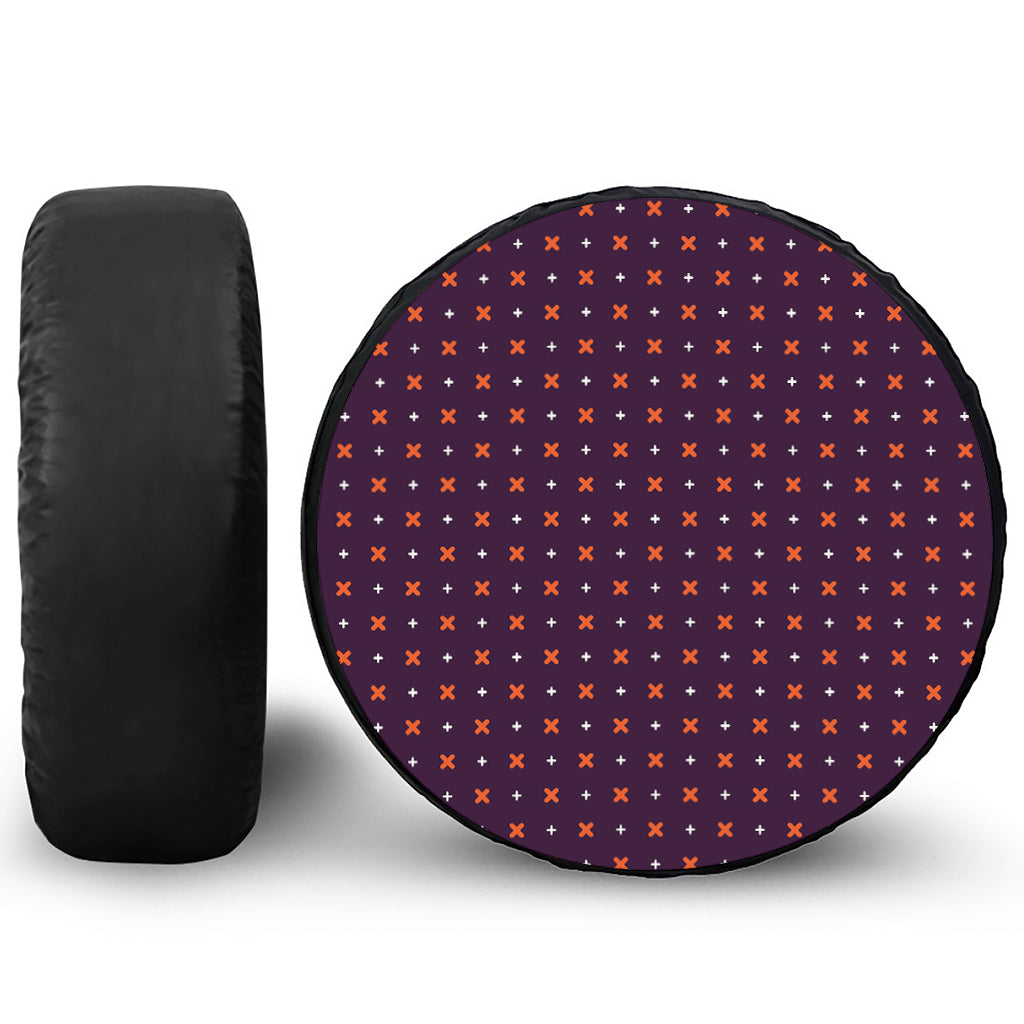 Halloween Plus And Cross Pattern Print Tire Cover