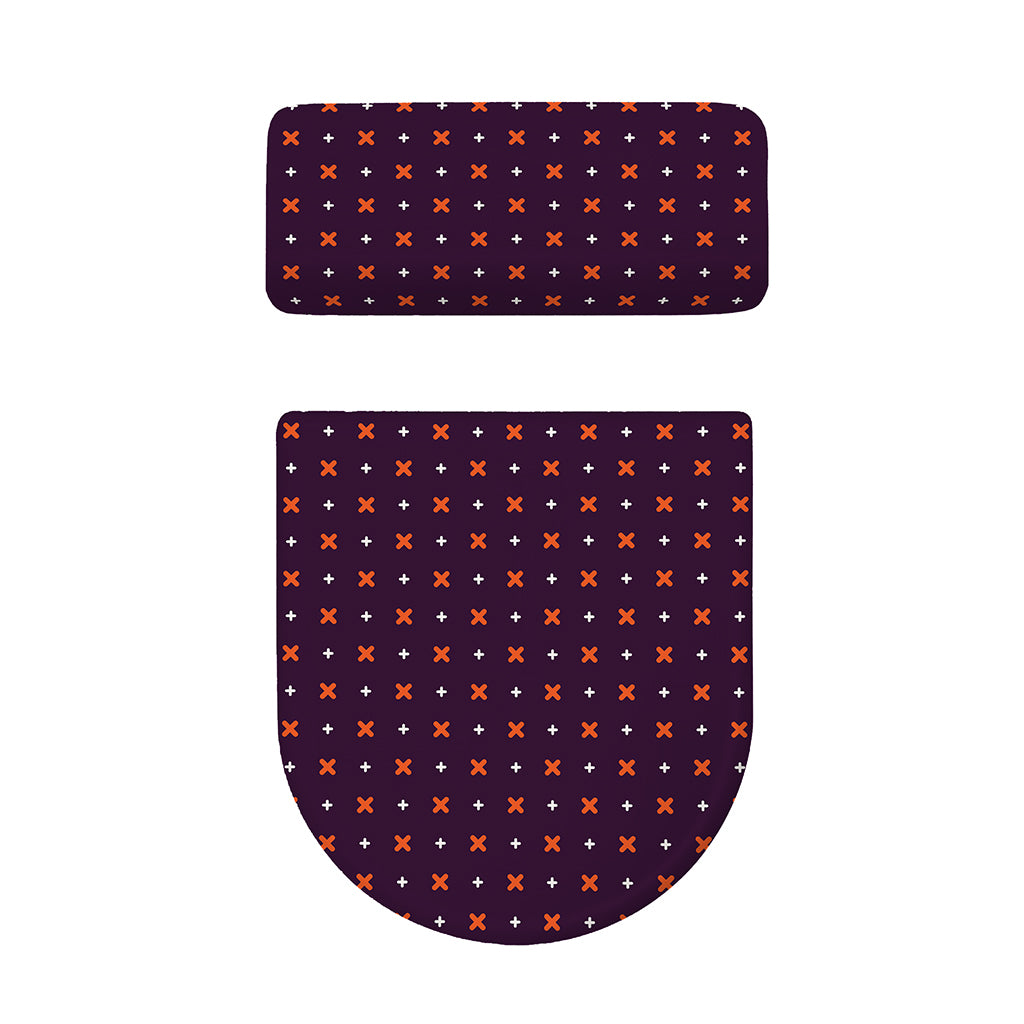 Halloween Plus And Cross Pattern Print Toilet Lid And Tank Cover Set