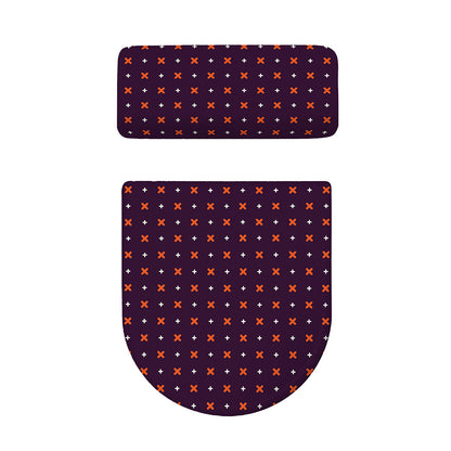 Halloween Plus And Cross Pattern Print Toilet Lid And Tank Cover Set