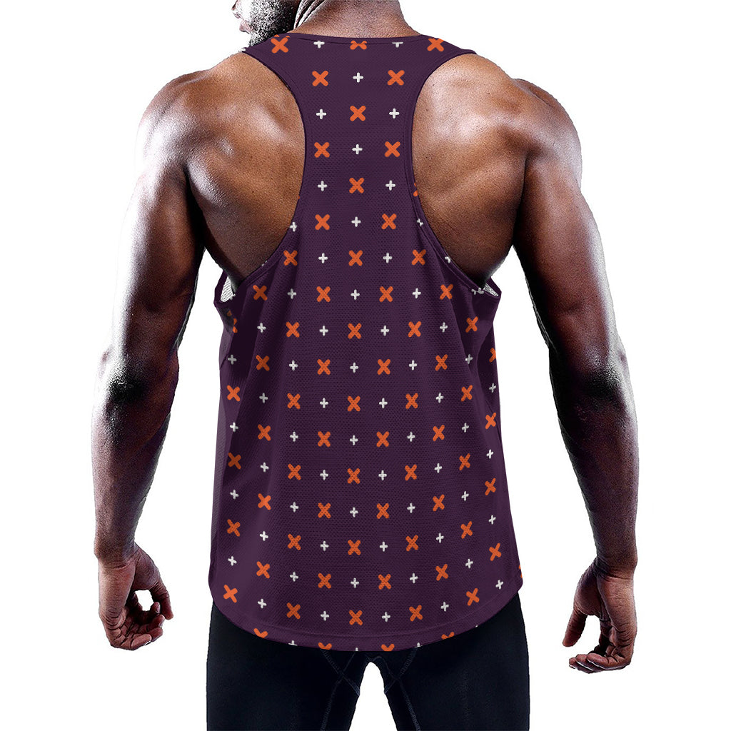 Halloween Plus And Cross Pattern Print Training Tank Top