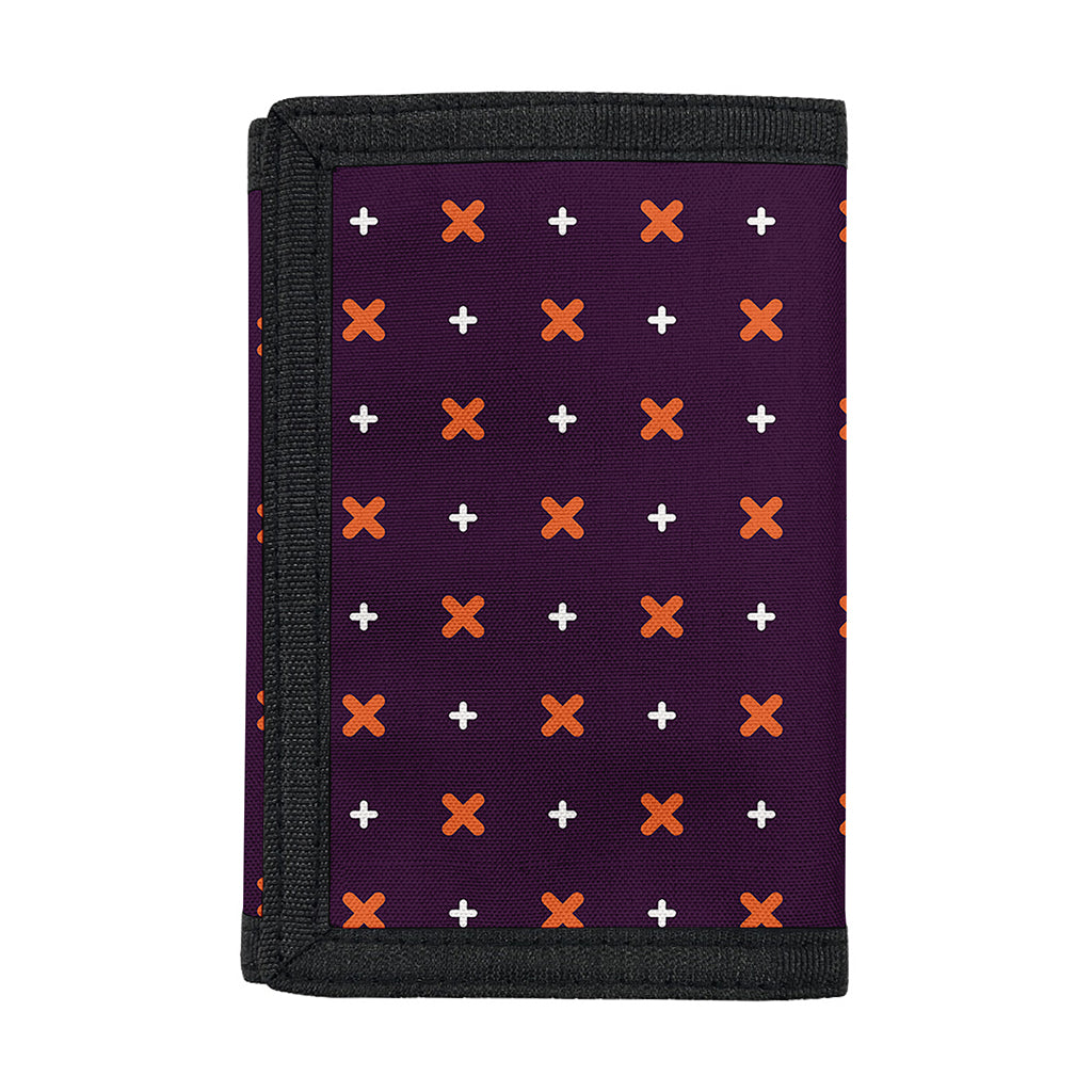Halloween Plus And Cross Pattern Print Trifold Wallet