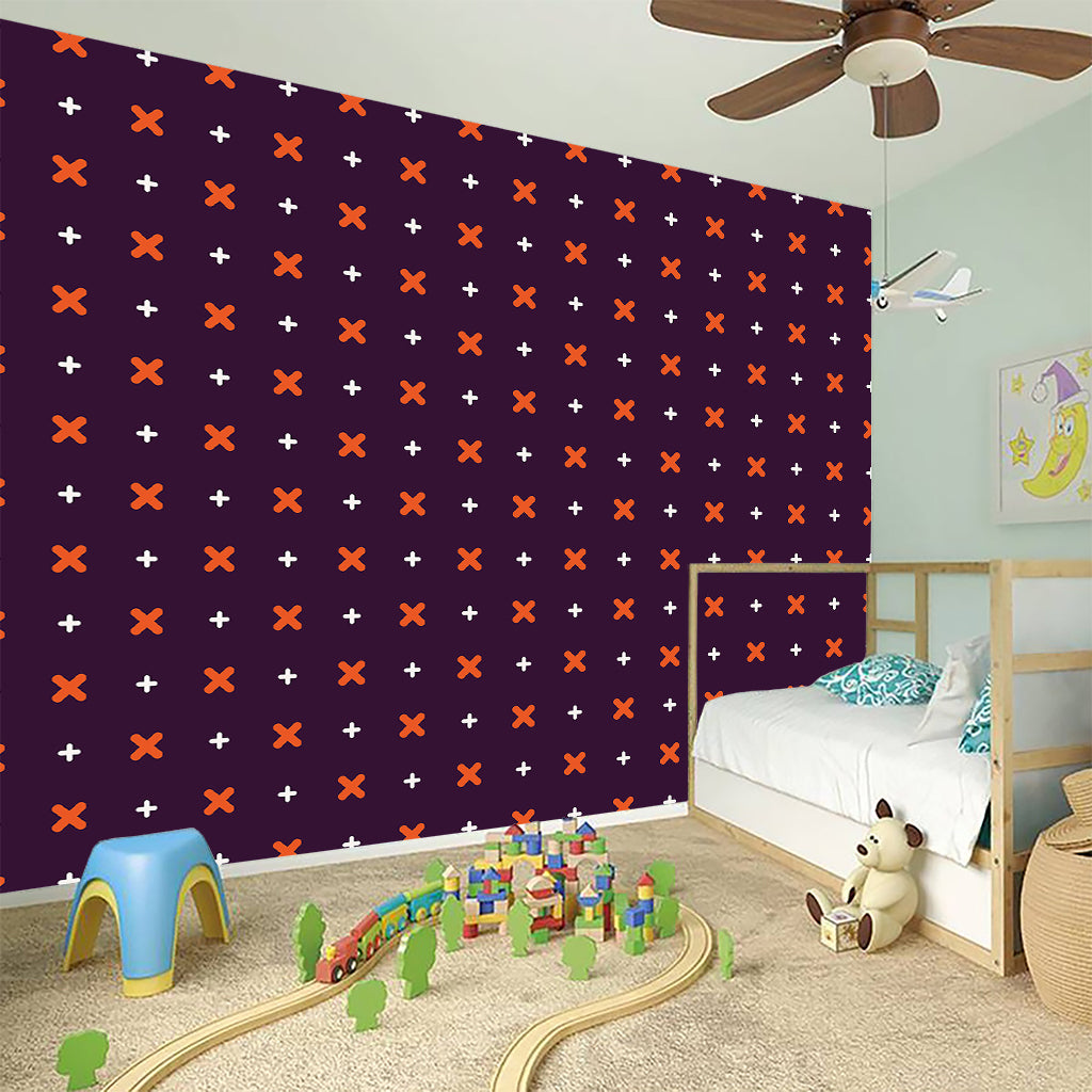 Halloween Plus And Cross Pattern Print Wall Sticker