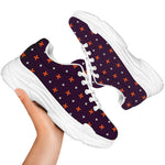 Halloween Plus And Cross Pattern Print White Chunky Shoes