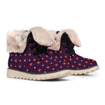 Halloween Plus And Cross Pattern Print Winter Boots
