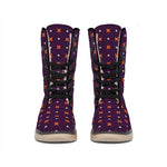 Halloween Plus And Cross Pattern Print Winter Boots