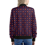 Halloween Plus And Cross Pattern Print Women's Bomber Jacket