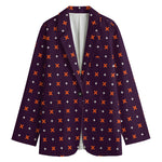 Halloween Plus And Cross Pattern Print Women's Cotton Blazer