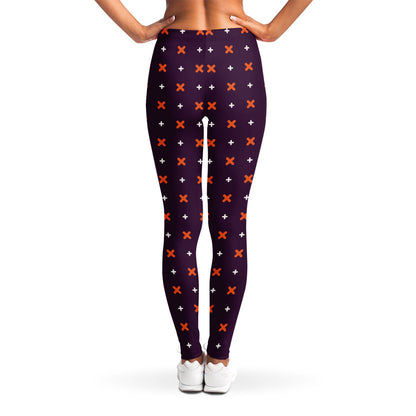 Halloween Plus And Cross Pattern Print Women's Leggings