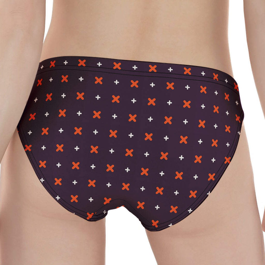 Halloween Plus And Cross Pattern Print Women's Panties