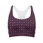 Halloween Plus And Cross Pattern Print Women's Sports Bra