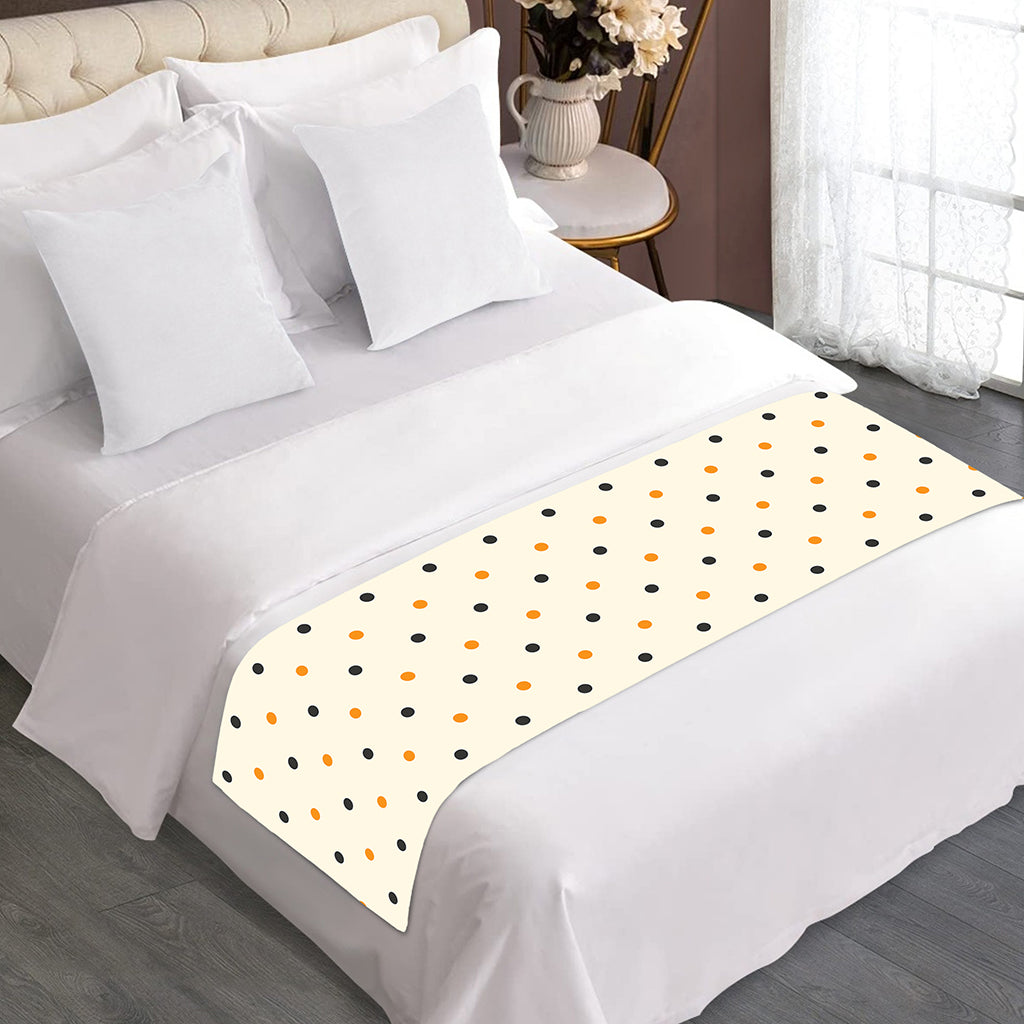 Halloween Polka Dot Pattern Print Bed Runner