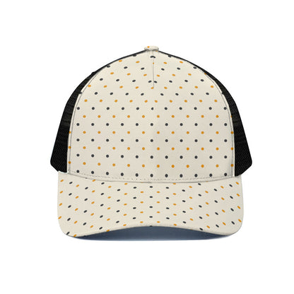 Halloween Polka Dot Pattern Print Black Mesh Trucker Cap