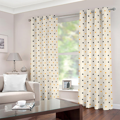 Halloween Polka Dot Pattern Print Blackout Grommet Curtains