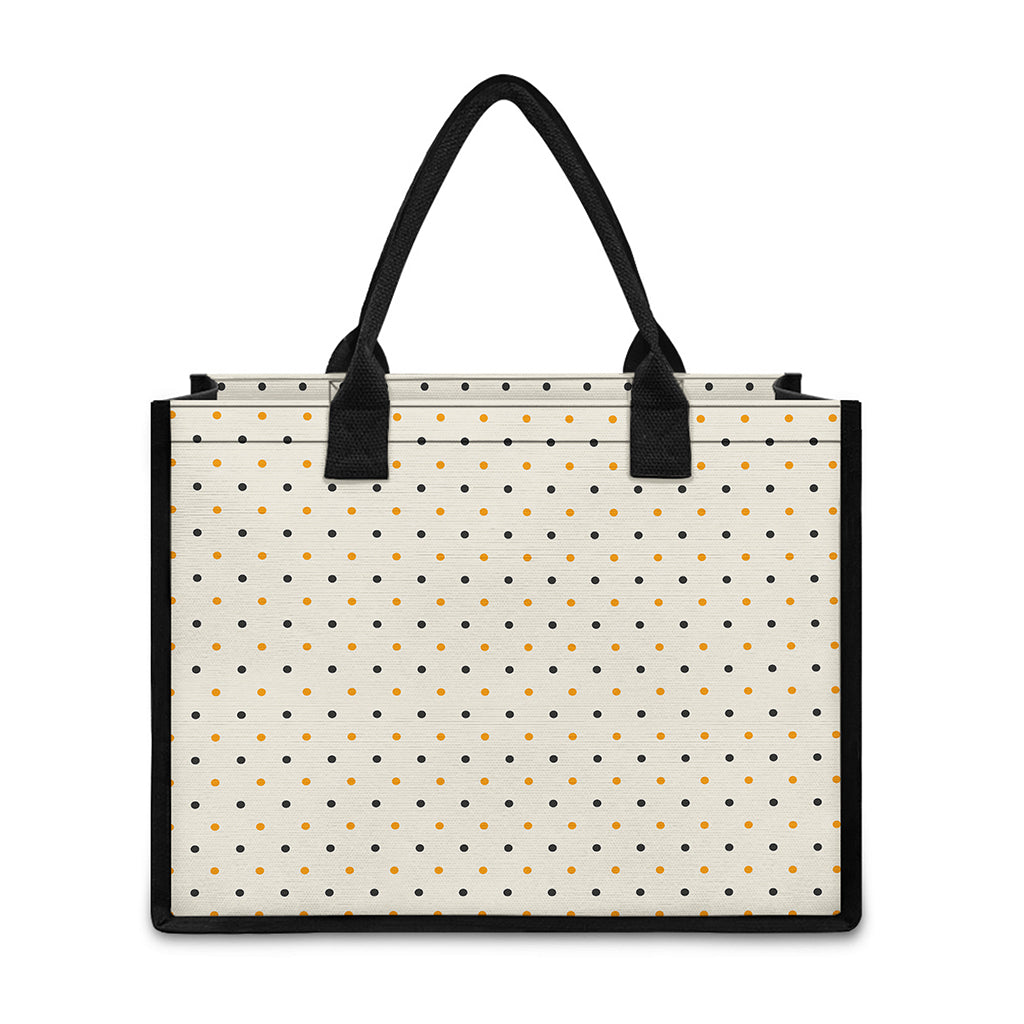 Halloween Polka Dot Pattern Print Canvas Tote Bag