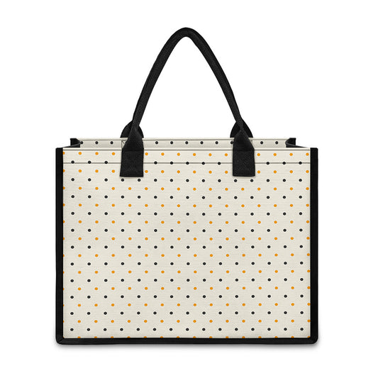 Halloween Polka Dot Pattern Print Canvas Tote Bag