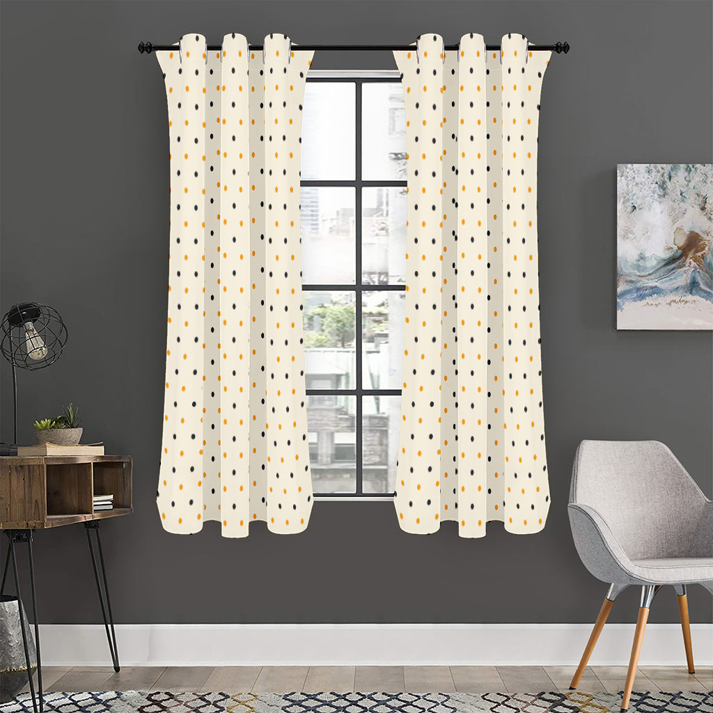 Halloween Polka Dot Pattern Print Curtain
