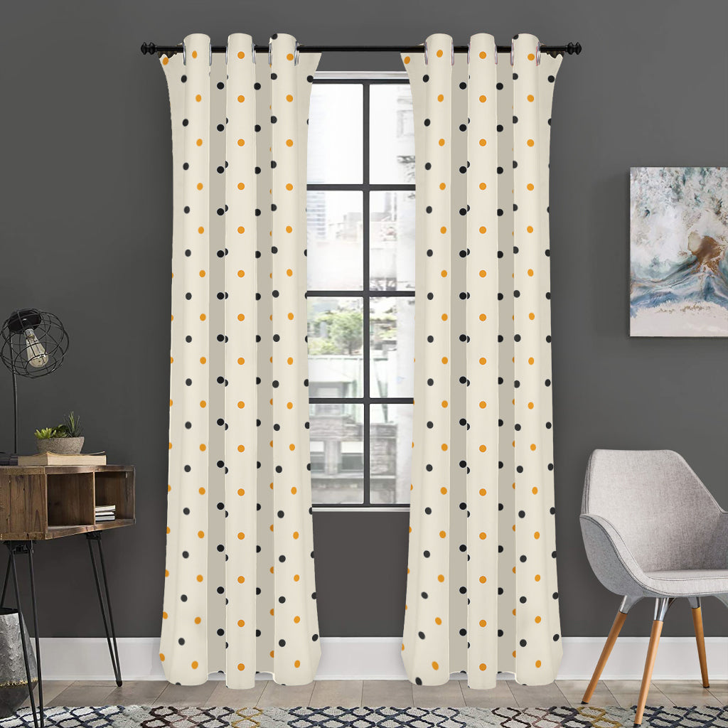 Halloween Polka Dot Pattern Print Curtain