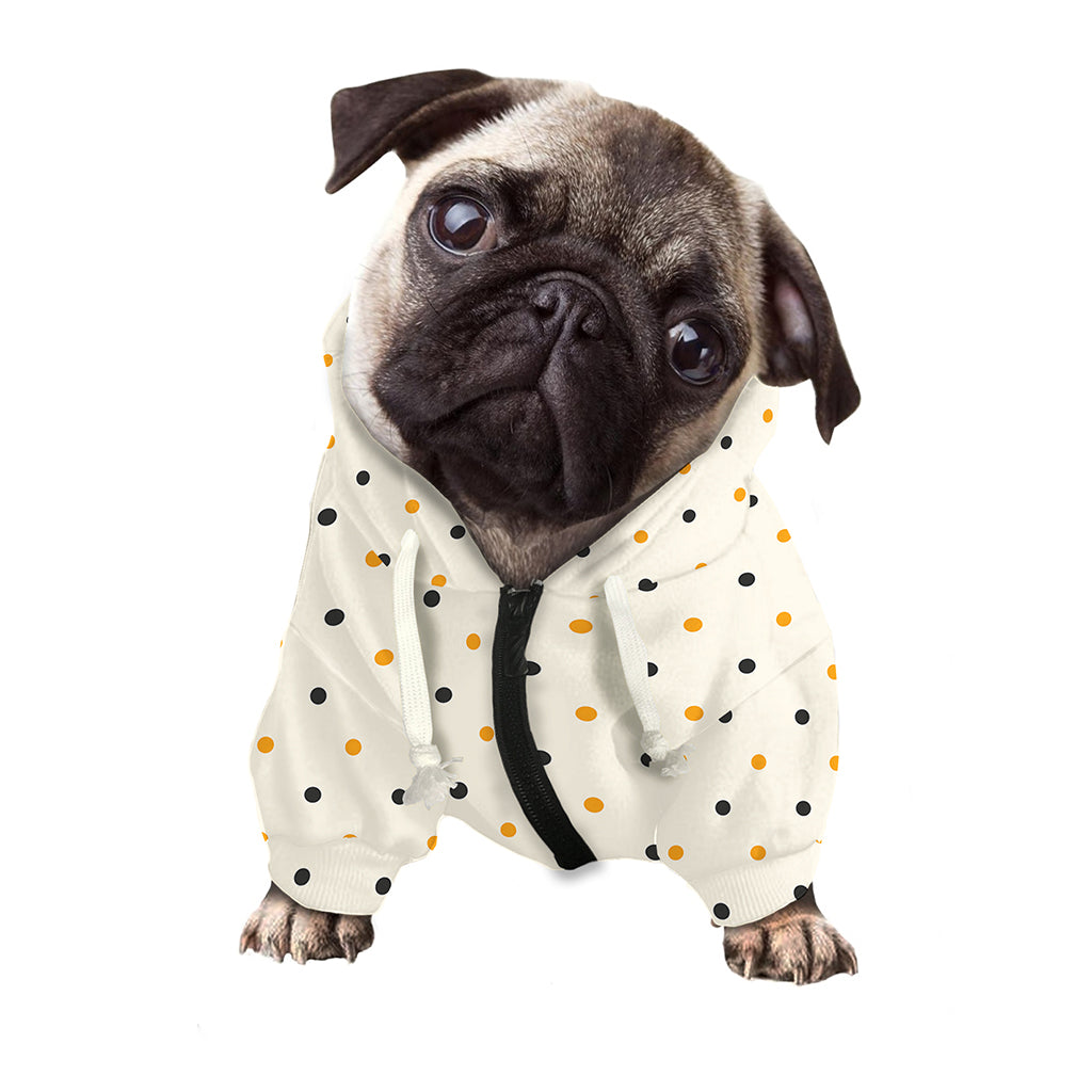 Halloween Polka Dot Pattern Print Dog Zip Up Hoodie