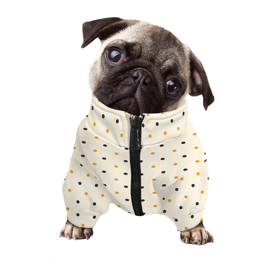 Halloween Polka Dot Pattern Print Dog Zip Up Jacket