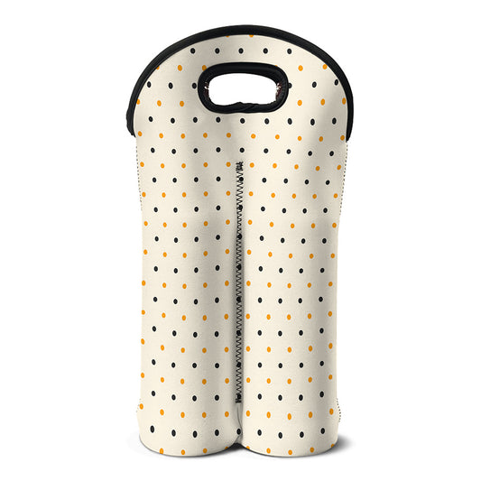 Halloween Polka Dot Pattern Print Double Neoprene Wine Tote