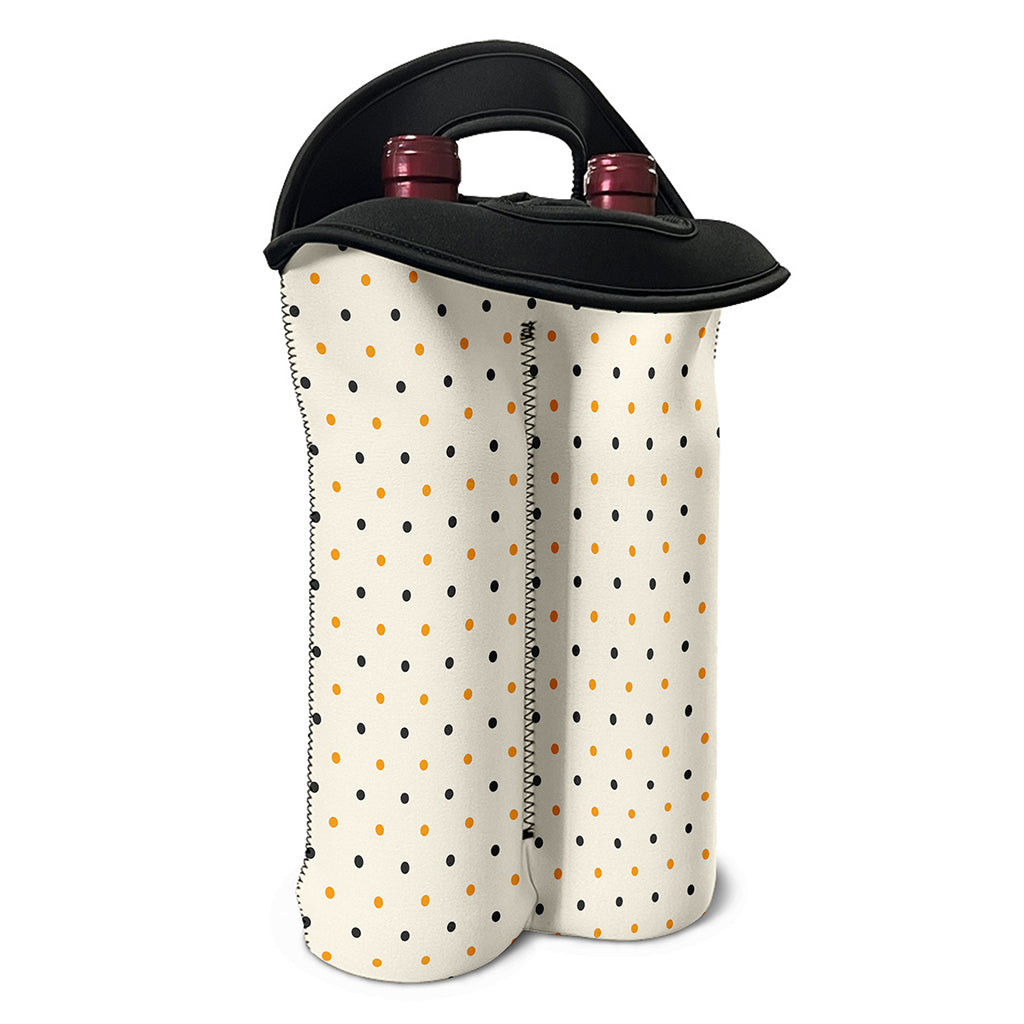 Halloween Polka Dot Pattern Print Double Neoprene Wine Tote