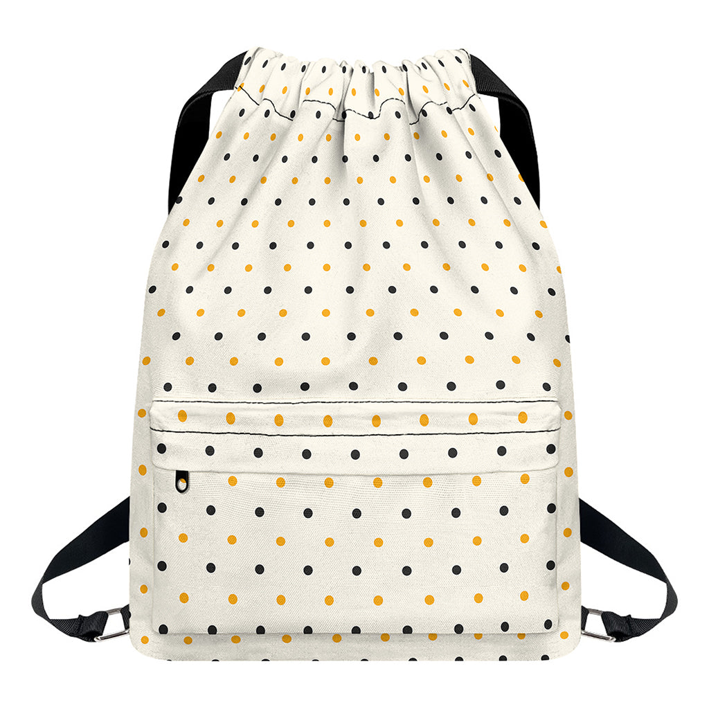 Halloween Polka Dot Pattern Print Drawstring Backpack