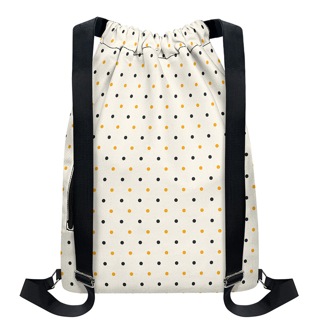Halloween Polka Dot Pattern Print Drawstring Backpack