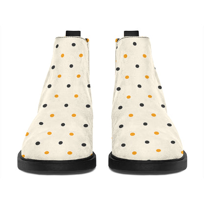 Halloween Polka Dot Pattern Print Flat Ankle Boots