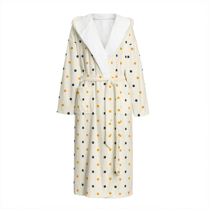 Halloween Polka Dot Pattern Print Hooded Bathrobe