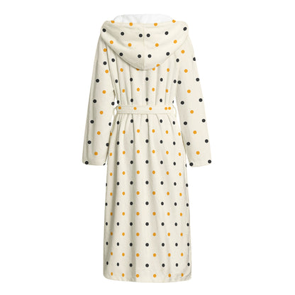 Halloween Polka Dot Pattern Print Hooded Bathrobe