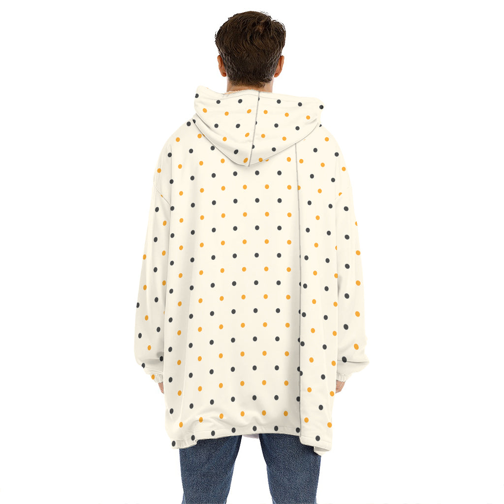 Halloween Polka Dot Pattern Print Hoodie Blanket